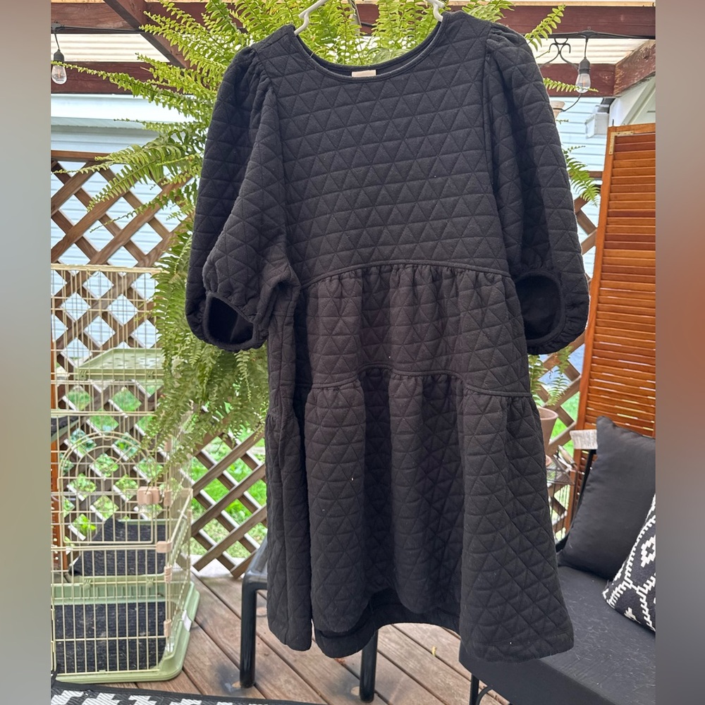 Black Cotton Cap Sleeve Dress – Size Medium